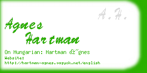 agnes hartman business card